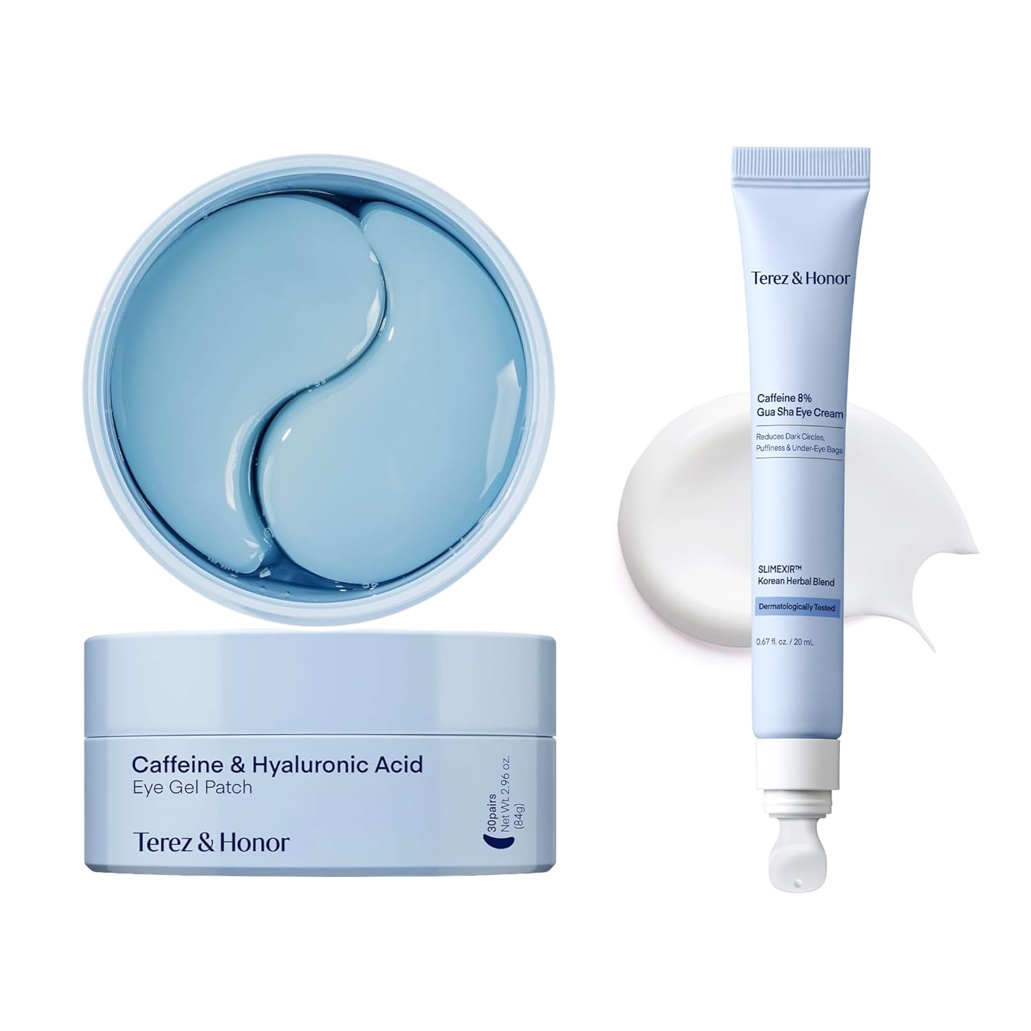 Under Eye Patches + 8% Caffeine Eye Cream Bundle