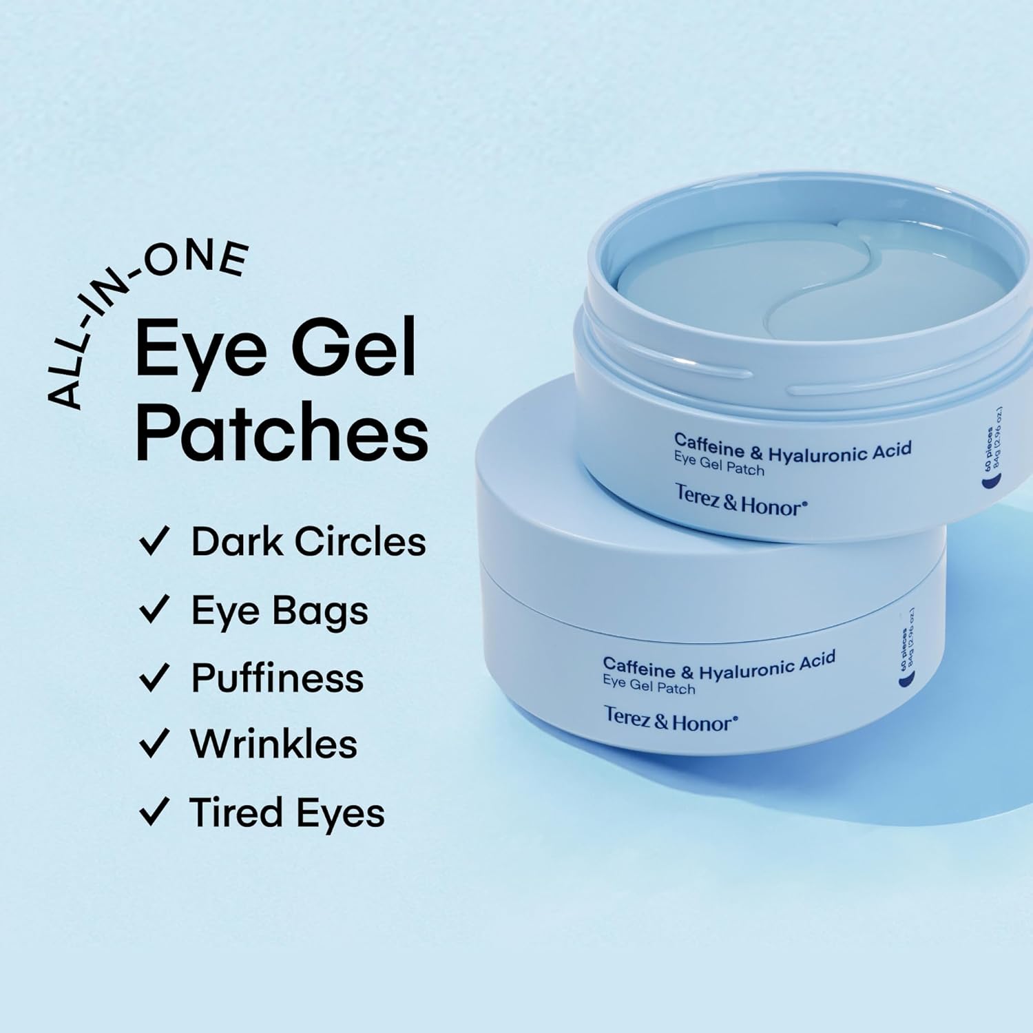 Under Eye Patches + 8% Caffeine Eye Cream Bundle