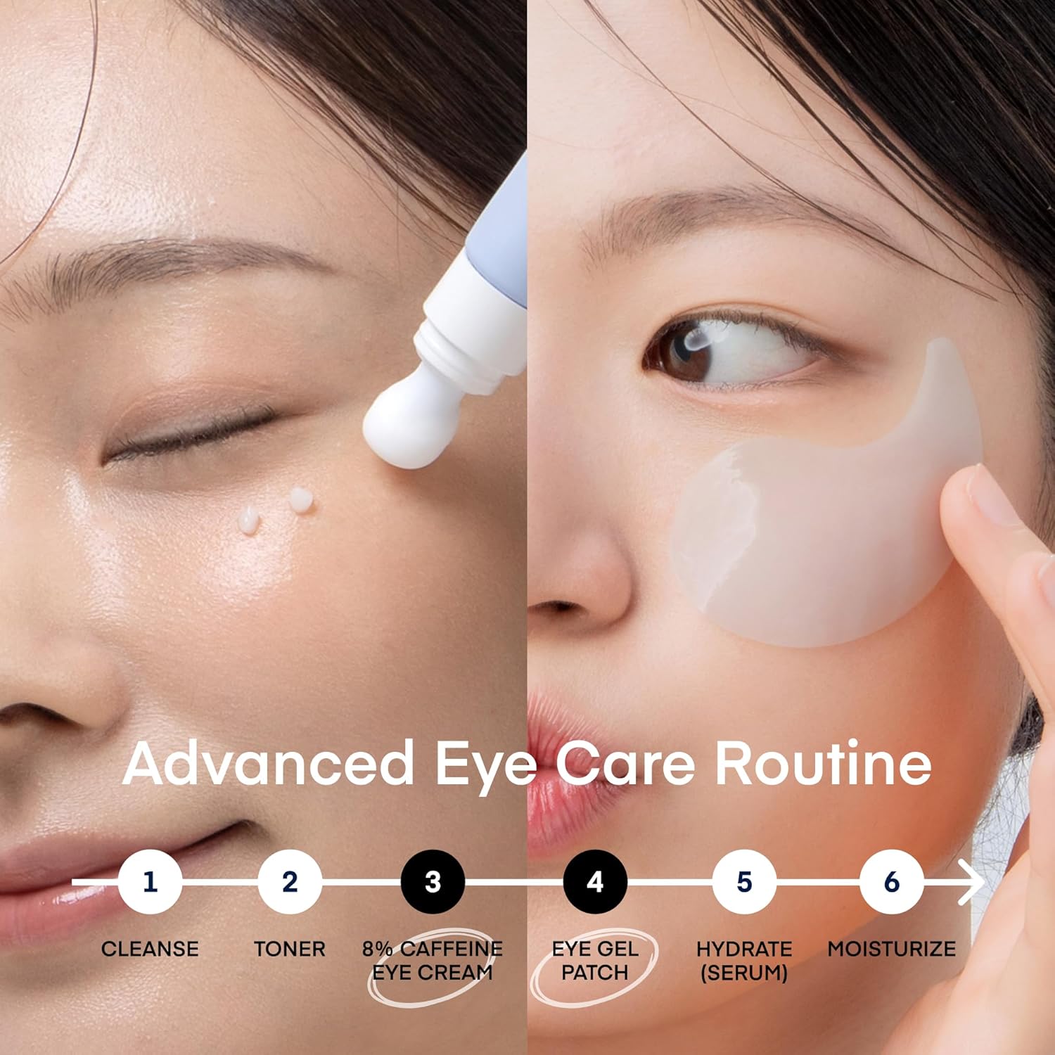 Under Eye Patches + 8% Caffeine Eye Cream Bundle