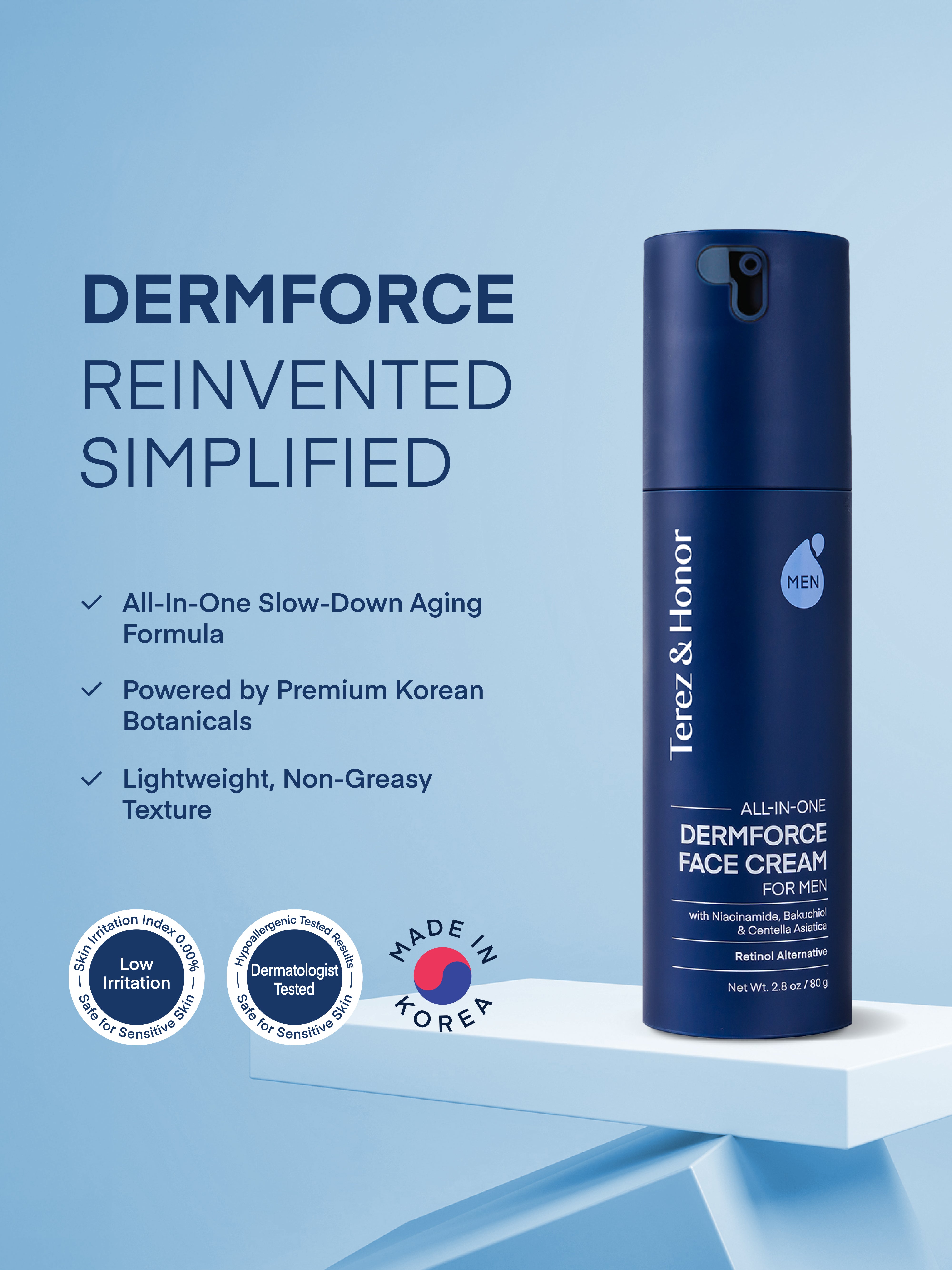 Dermforce All-in-One Face Cream for Men | Terez & Honor